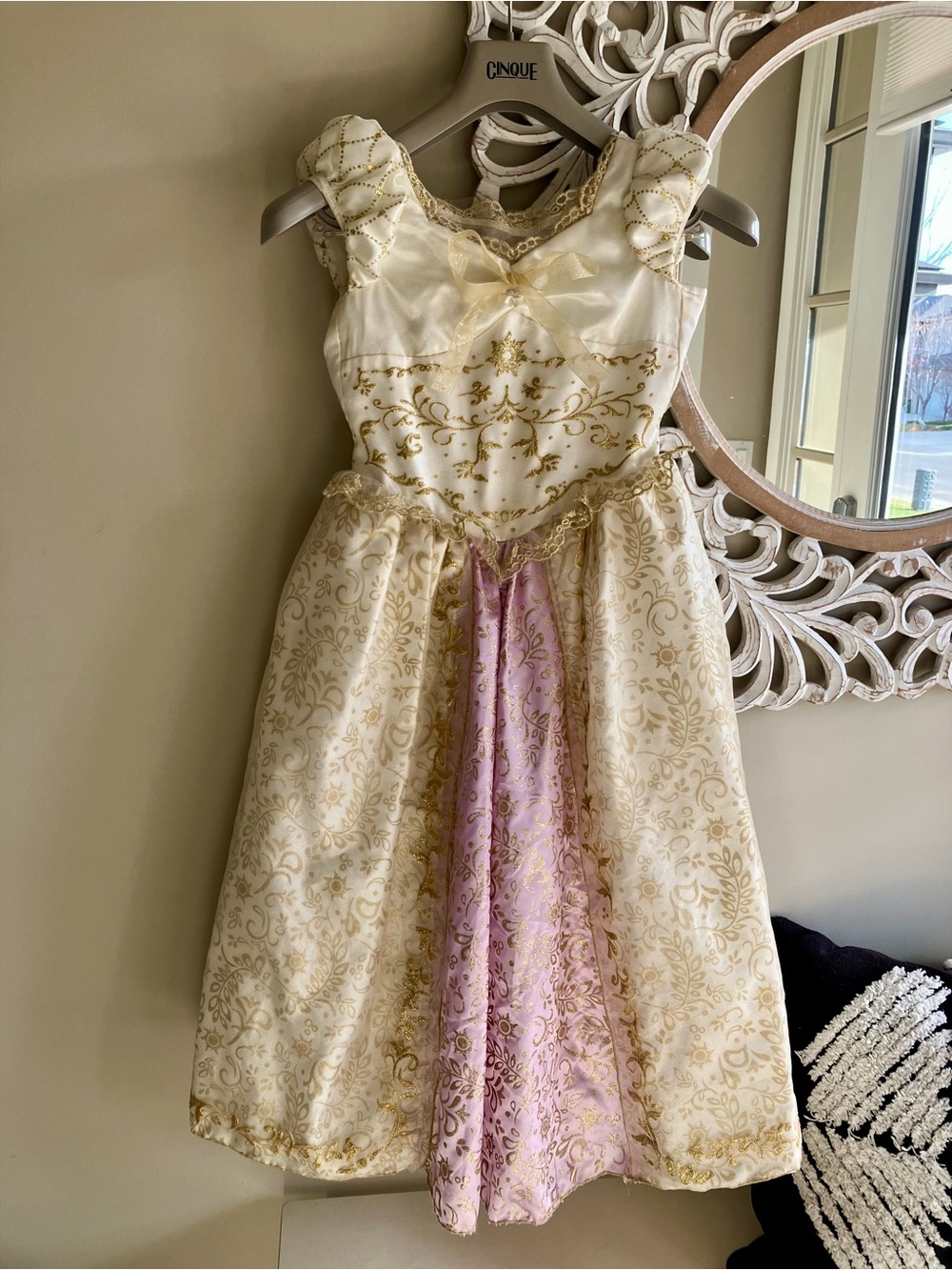 Disney Cream and Pink Gold-Trim Princess Dress
